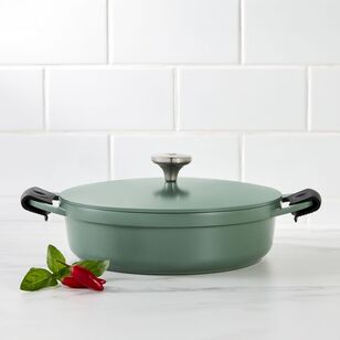 Maxwell & Williams Agile 4L Non-Stick Shallow Casserole Pot Sage