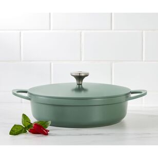 Maxwell & Williams Agile 4L Non-Stick Shallow Casserole Pot Sage