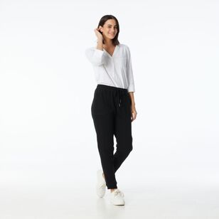 Khoko Collection Women's French Terry Trackpant Joggers Black