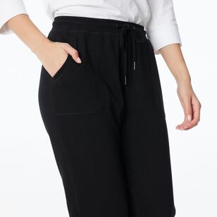 Khoko Collection Women's French Terry Trackpant Joggers Black