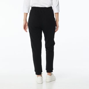 Khoko Collection Women's French Terry Trackpant Joggers Black