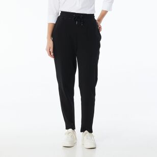 Khoko Collection Women's French Terry Straight Trackpants Black