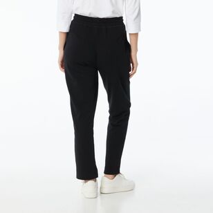 Khoko Collection Women's French Terry Straight Trackpants Black