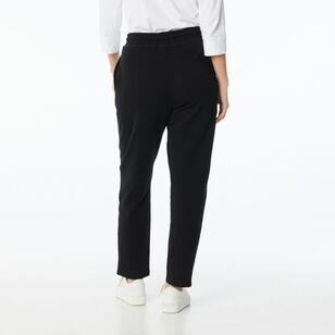 Khoko Collection Women's French Terry Straight Trackpants Black