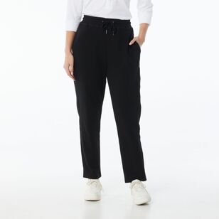 Khoko Collection Women's French Terry Straight Trackpants Black