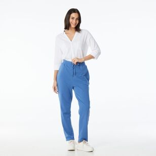 Khoko Collection Women's French Terry Straight Trackpants Denim