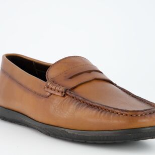 JC Lanyon Men's Peter Loafers Brown