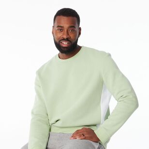 NMA Men's Crew Neck Sweat With Logo Lily Green