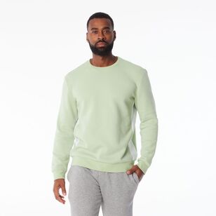 NMA Men's Crew Neck Sweat With Logo Lily Green