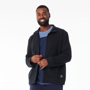 NMA Men's Zip Thru Fleece With Collar Black