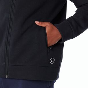 NMA Men's Zip Thru Fleece With Collar Black