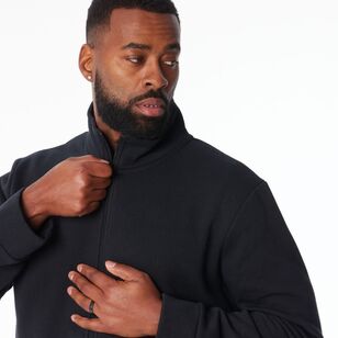 NMA Men's Zip Thru Fleece With Collar Black