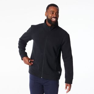 NMA Men's Zip Thru Fleece With Collar Black