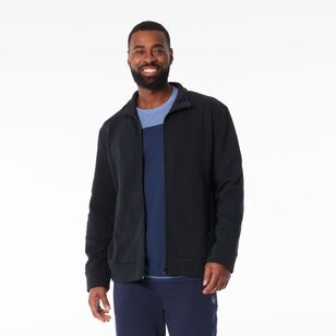 NMA Men's Zip Thru Fleece With Collar Black