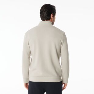 NMA Men's Zip Thru Fleece With Collar Grey Marle