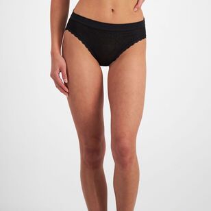 Berlei Women's Barely There Lace Bikini Brief Black