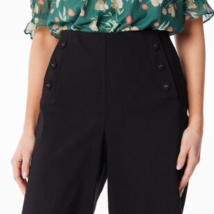 Leona Edmiston Ruby Women's Wide Leg Button Pants Black