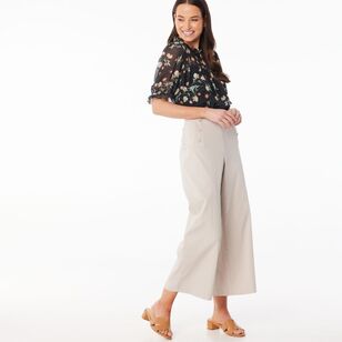 Leona Edmiston Ruby Women's Wide Leg Button Pants Mushroom