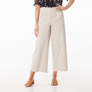 Leona Edmiston Ruby Women's Wide Leg Button Pants Mushroom