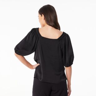 Leona Edmiston Ruby Women's Square Neck Blouse Black