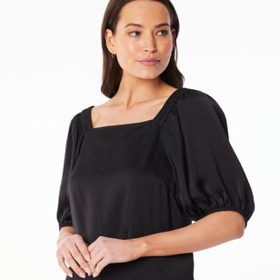 Leona Edmiston Ruby Women's Square Neck Blouse Black