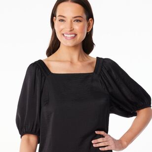 Leona Edmiston Ruby Women's Square Neck Blouse Black