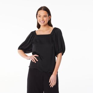 Leona Edmiston Ruby Women's Square Neck Blouse Black