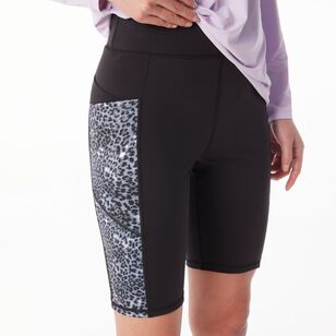 LMA Women's Spliced Bike Shorts Animal