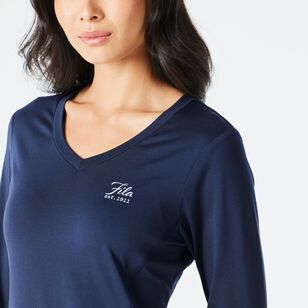 FILA Women's Andie Quick Dry Long Sleeve Tee Navy