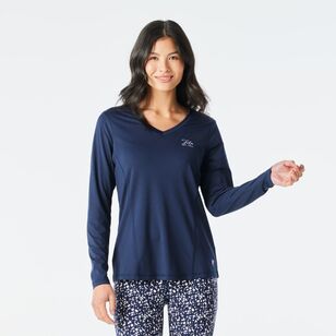 FILA Women's Andie Quick Dry Long Sleeve Tee Navy