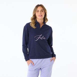 FILA Women's Melanie Quarter Zip Navy