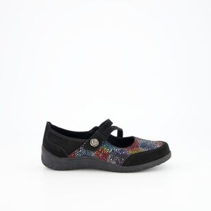 Khoko Smart Women's Jasmyn Mary Jane Shoes Black & Floral