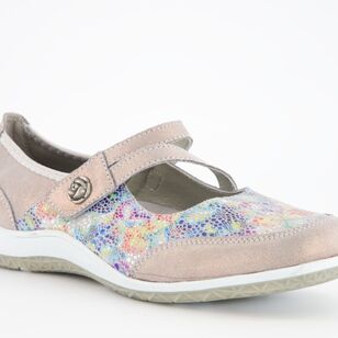 Khoko Smart Women's Jasmyn Mary Jane Shoes Grey & Floral