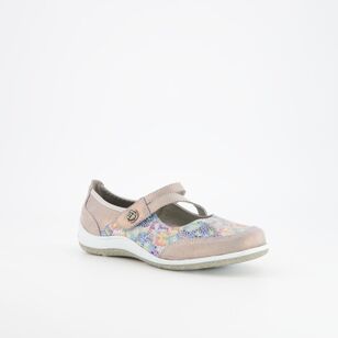 Khoko Smart Women's Jasmyn Mary Jane Shoes Grey & Floral