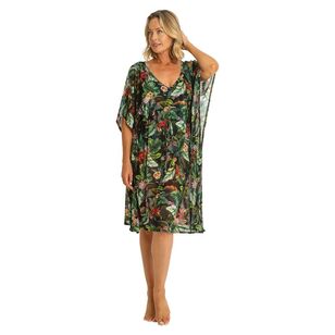 Jantzen Women's Mesh Capri Kaftan Black & Print