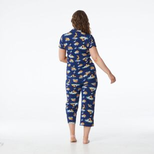 Disney Women's Bambi Woven Pyjama Set Navy