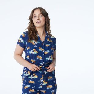 Disney Women's Bambi Woven Pyjama Set Navy