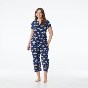 Disney Women's Bambi Woven Pyjama Set Navy