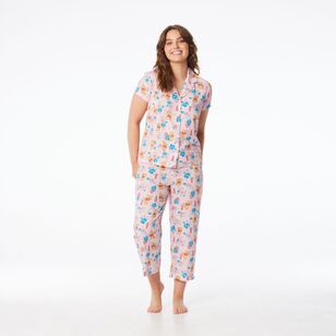 Disney Women's Winnie the Pooh Woven PJ Set Pink