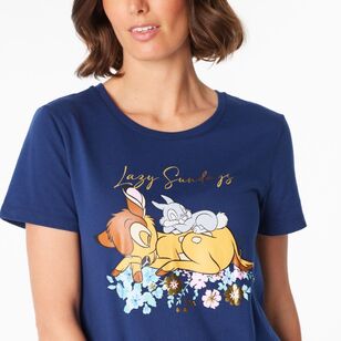 Disney Women's Bambi Short Sleeve Pyjama Box Set Navy