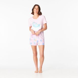 Care Bears Women's Short Sleeve Pyjama Set Light Pink