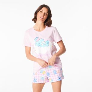 Care Bears Women's Short Sleeve Pyjama Set Light Pink