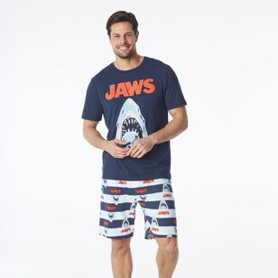 Universal Men's Jaws Short Sleeve PJ Gift Box Set Navy