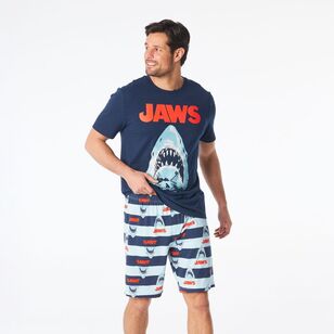 Universal Men's Jaws Short Sleeve PJ Gift Box Set Navy