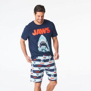 Universal Men's Jaws Short Sleeve PJ Gift Box Set Navy