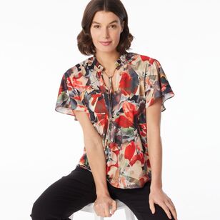 Jane Lamerton Women's Ruffle Neck Blouse Oasis