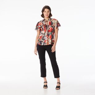 Jane Lamerton Women's Ruffle Neck Blouse Oasis