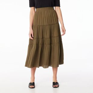 Jane Lamerton Women's Peasant Skirt Khaki