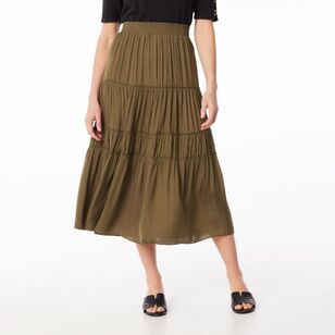 Jane Lamerton Women's Peasant Skirt Khaki