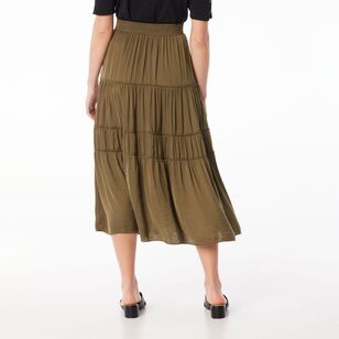 Jane Lamerton Women's Peasant Skirt Khaki